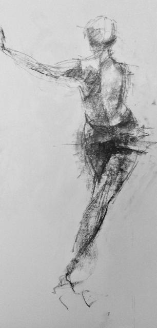 Latin American Dancer  5, grey and black pastel , 20"x28"