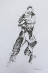 Latin American Dancers 1 , grey and black pastel 20"x28"   SOLD