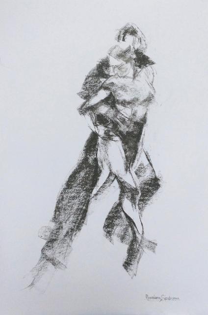 Latin American Dancers 1 , grey and black pastel 20"x28"   SOLD