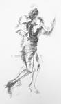 latin American Dancers 2, grey and black pastels, 20"x28"    SOLD