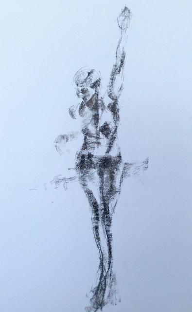 Latin American Dancer  4 , grey and black pastels , 20"x28"   SOLD
