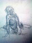 SEATED FIGURE  32X32 CMS   SOLD