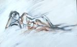 "RECLINING NUDE " 16x22inch; oil on board