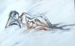 "RECLINING NUDE " 16x22inch; oil on board   £650